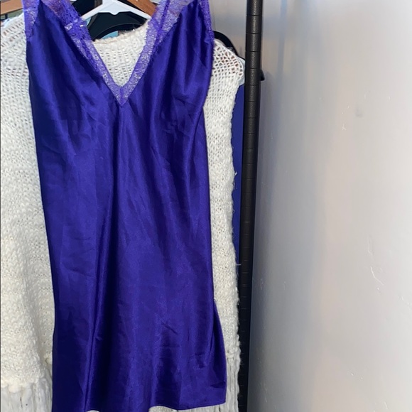 Victoria's Secret Other - Victoria’s Secret Elegant Purple Lace Trim Chemise size L EUC